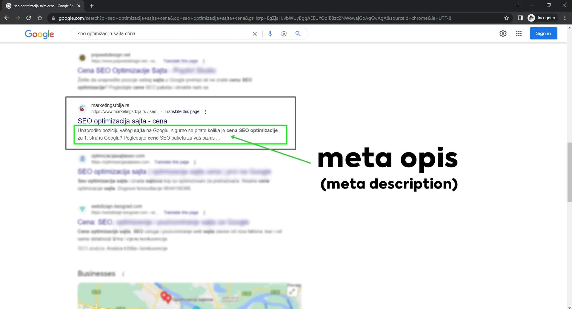 meta description-google seo